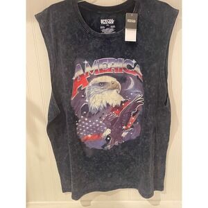 SPECIAL THANKS Mens XXL Graphic T Shirt Sleeveless‎ Eagle America Print